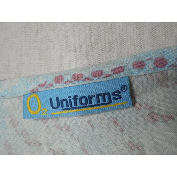 Blue Purple Scrub Top Medical Uniform O2 Uniforms - Picture 3 of 5